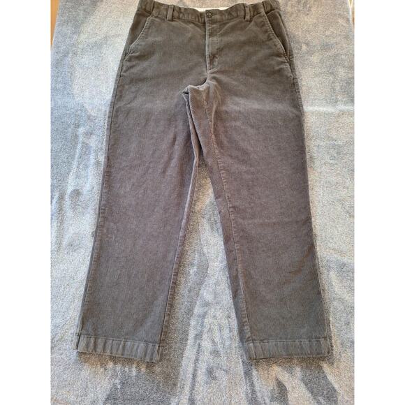 L L Bean Mens Sz 35 X 29 Charcoal Gray Comfort Waist Corduroy‎ Chino Pants - Picture 1 of 7